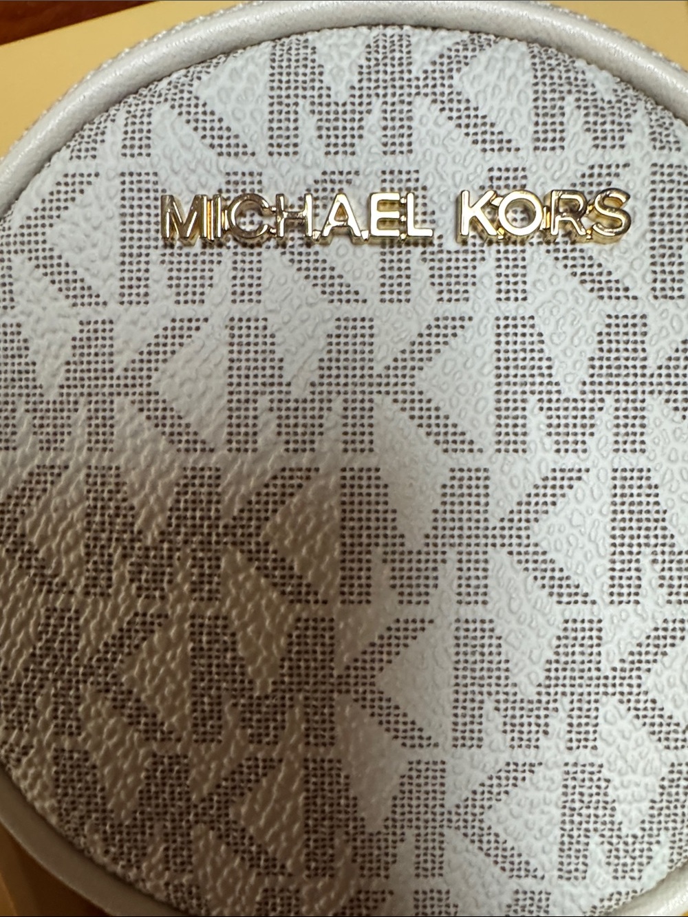 Michael Kors Trisha White Pebbled Leather Crossbody with Logo Coin Pouch - Picture 8 of 10